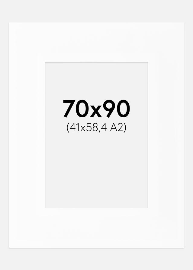 Paspartu XXL Standartas Baltas Balta šerdis 70x90 cm (41x58,4 - A2)