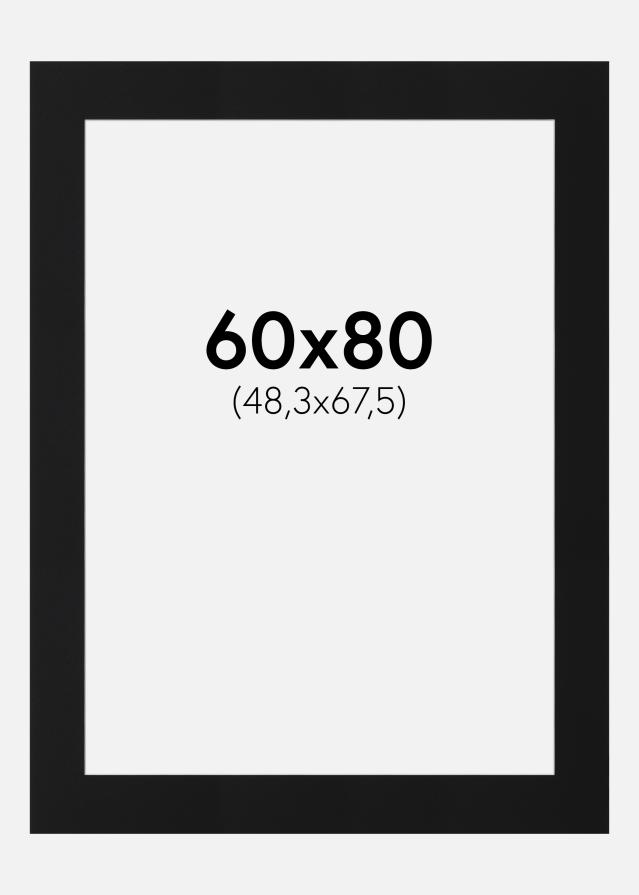 Paspartu Juodas Standartas (Balta Šerdis) 60x80 cm (48,3x67,5)