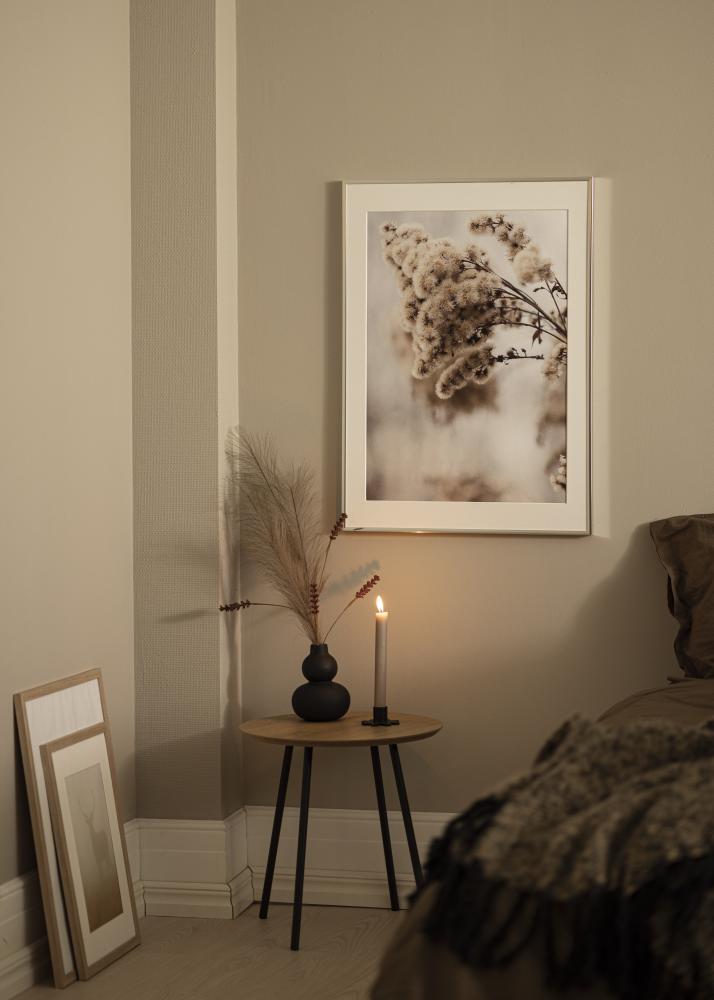 Rėmas Akiuminis Blizgus sidabrinis 40x50 cm - Paspartu Baltas 29,7x42 cm (A3)