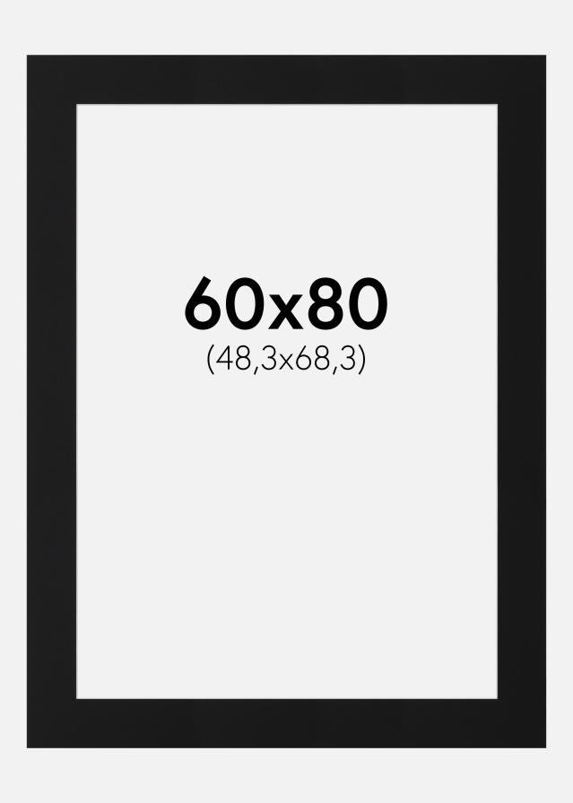 Paspartu Juodas Standartas (Balta Šerdis) 60x80 cm (48,3x68,3)
