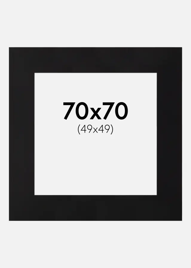 Paspartu XL Juodas Balta šerdis 70x70 cm (49x49)