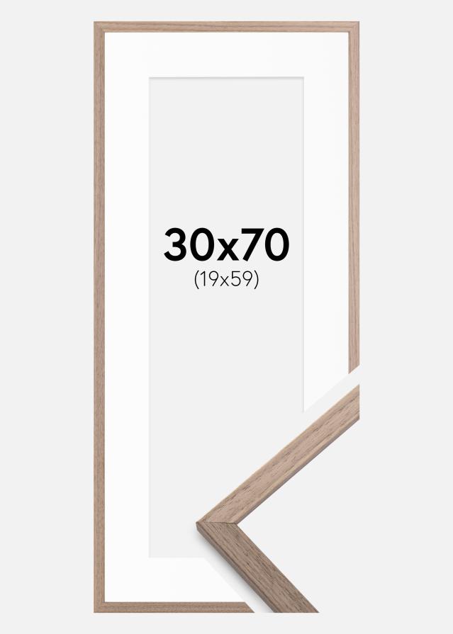 Rėmas Edsbyn Šviesiai riešutinis 30x70 cm - Paspartu Baltas 20x60 cm