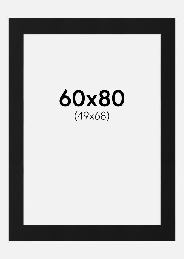 Paspartu Juodas Standartas (Balta Šerdis) 60x80 cm (49x68)