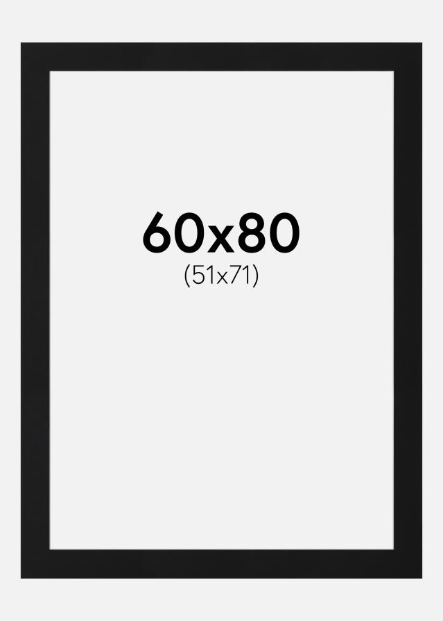 Paspartu Juodas Standartas (Balta Šerdis) 60x80 cm (51x71)