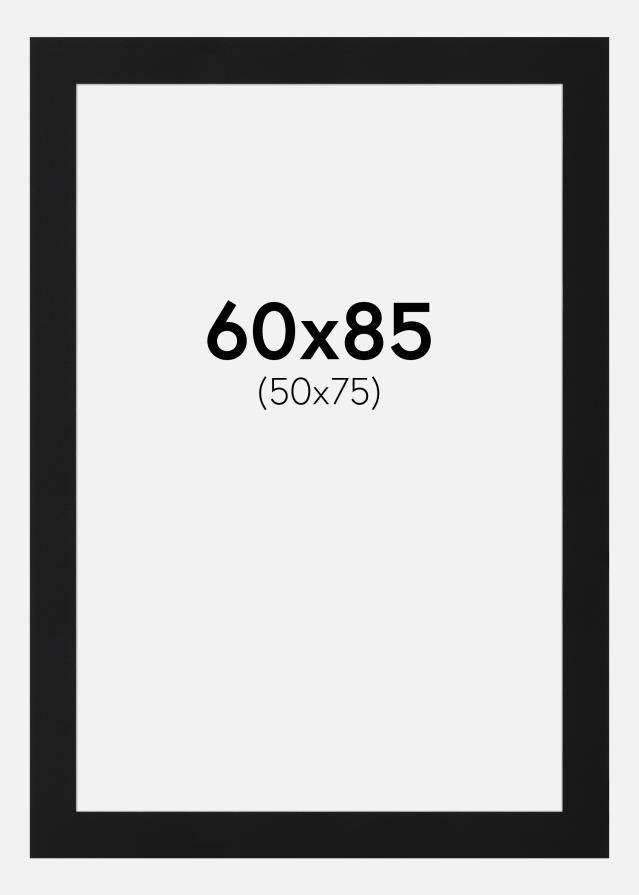 Paspartu Juodas Standartas (Balta Šerdis) 60x85 cm (50x75)