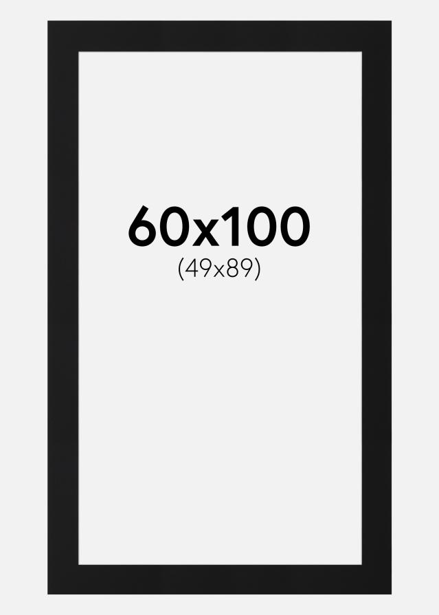 Paspartu Juodas Standartas (Balta Šerdis) 60x100 cm (49x89)