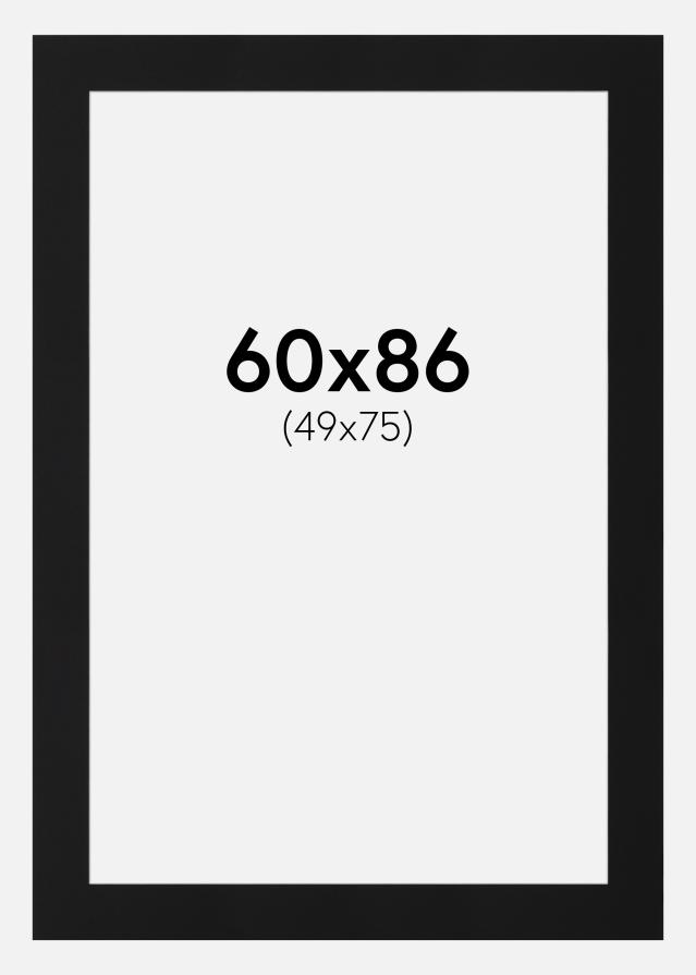 Paspartu Juodas Standartas (Balta Šerdis) 60x86 cm (49x75)