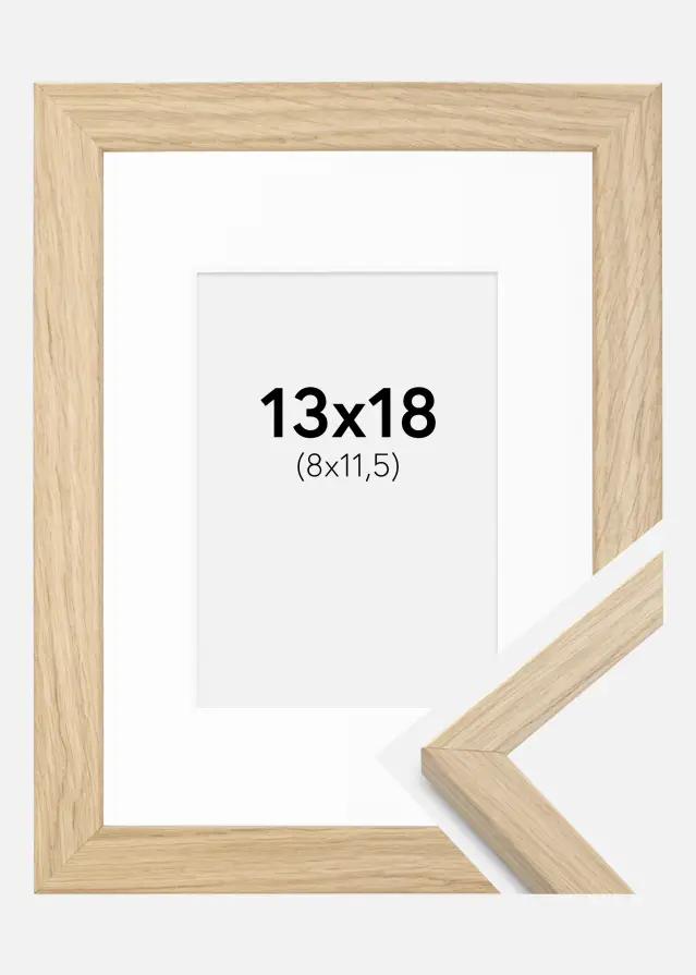 Rėmas Grimsåker Ąžuolas 13x18 cm - Paspartu Baltas 9x12 cm