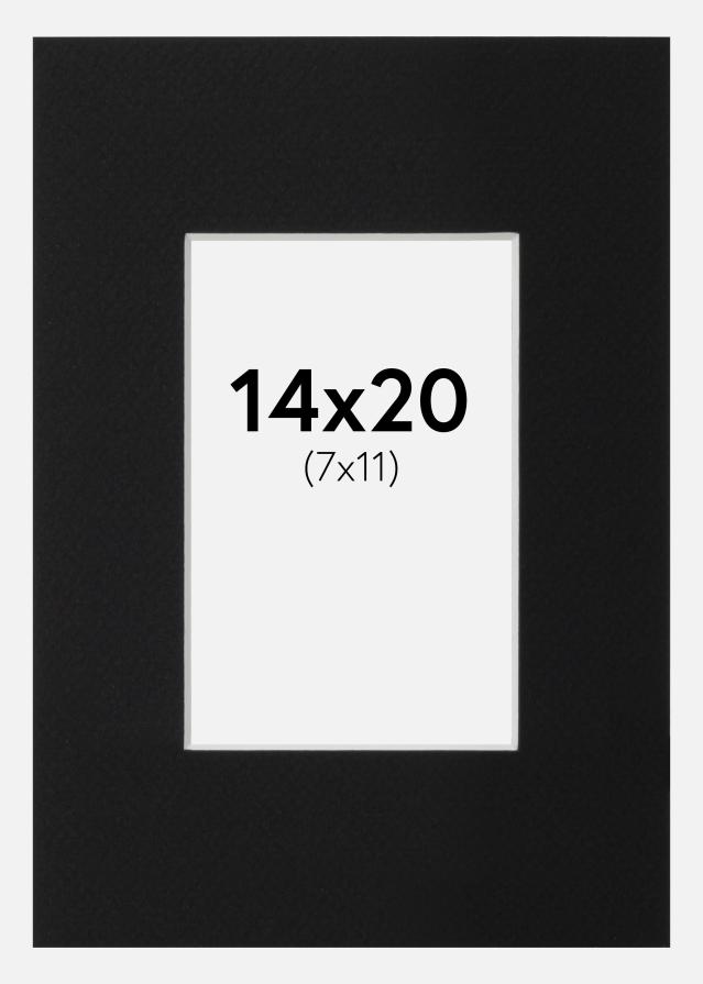 Paspartu Juodas Standartas (Balta Šerdis) 14x20 cm (7x11)