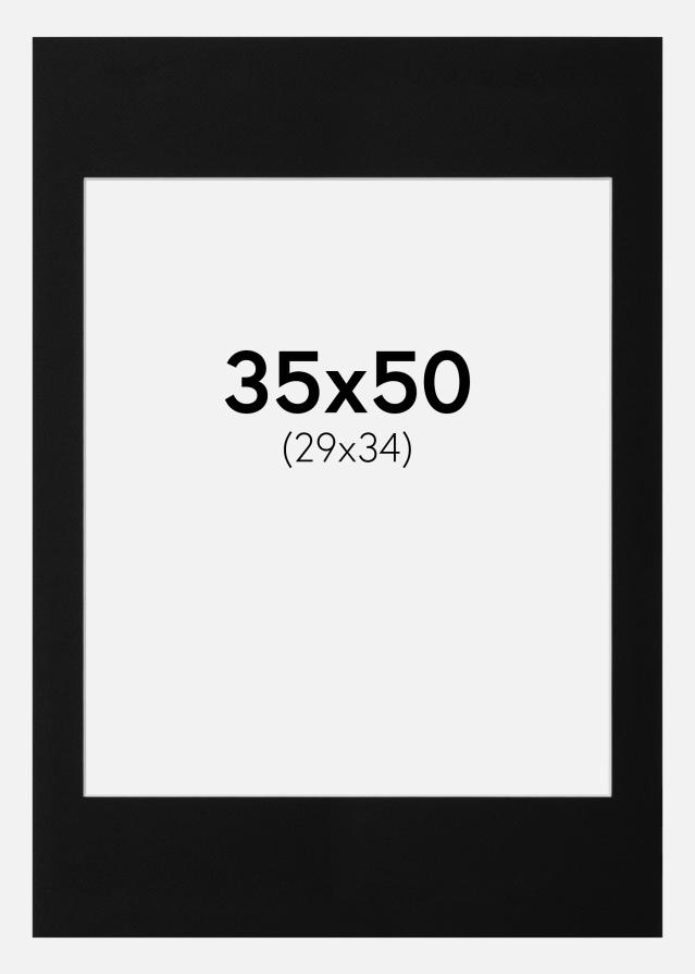 Paspartu Juodas Standartas Balta šerdis 35x50 cm (29x34)