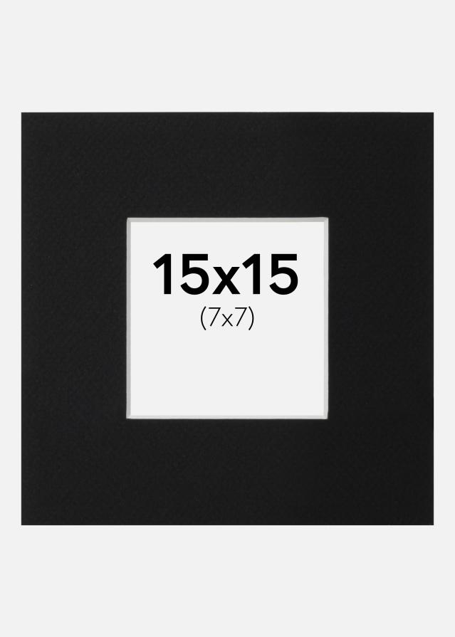 Paspartu Juodas Standartas (Balta Šerdis) 15x15 cm (7x7)