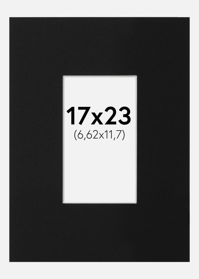 Paspartu Juodas Standartas (Balta Šerdis) 17x23 cm (6,62x11,7)