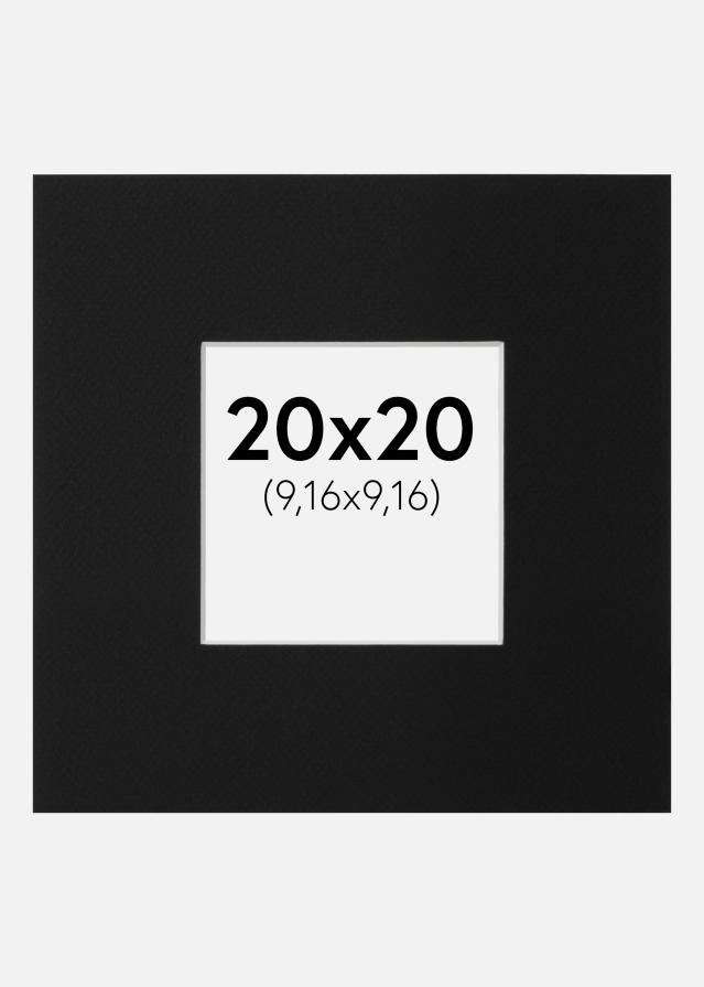 Paspartu Juodas Standartas (Balta Šerdis) 20x20 cm (9,16x9,16)