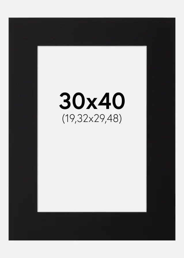 Paspartu Canson Juodas Balta šerdis 30x40 cm (19,32x29,48)