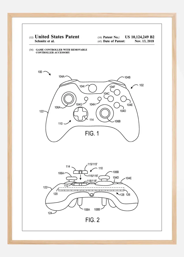 Patent Print - Game Controller III - White Įrašai