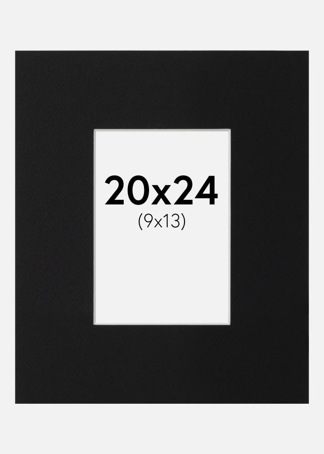 Paspartu Juodas Standartas (Balta Šerdis) 20x24 cm (9x13)