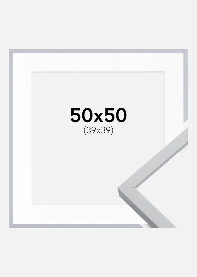 Rėmas Oslo Baltas 50x50 cm - Paspartu Baltas 40x40 cm