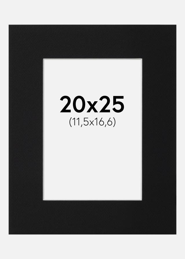 Paspartu Juodas Standartas (Balta Šerdis) 20x25 cm (11,5x16,6)