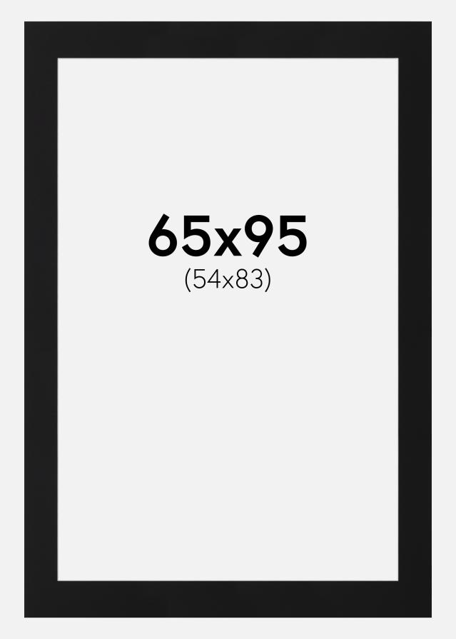 Paspartu Juodas Standartas (Balta Šerdis) 65x95 cm (54x83)