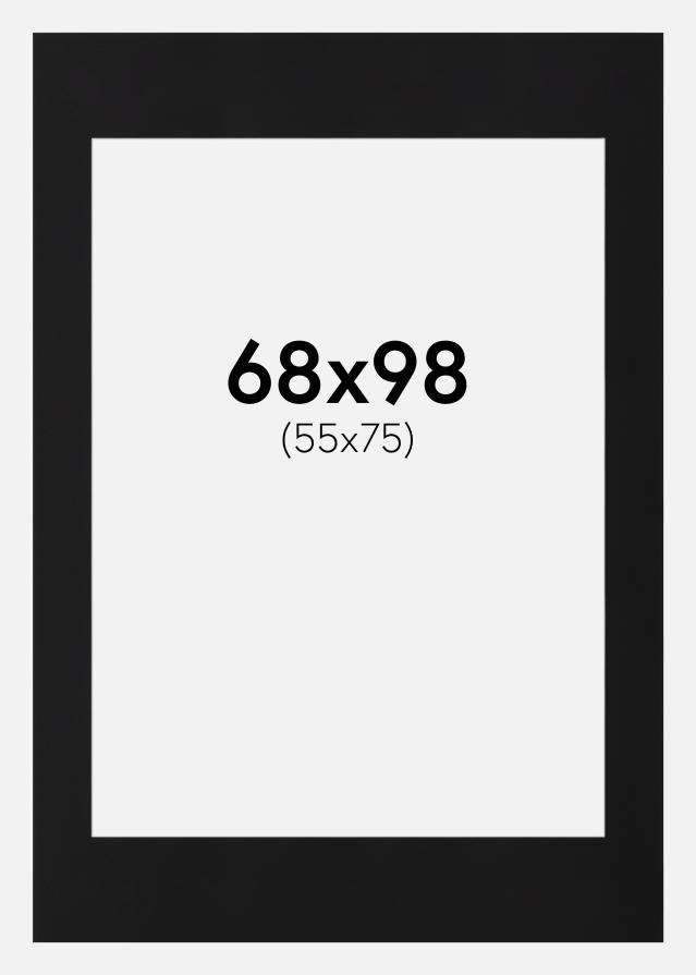 Paspartu Juodas Standartas (Balta Šerdis) 68x98 cm (55x75)