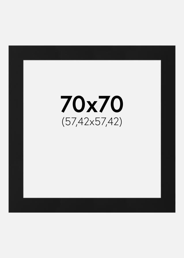 Paspartu Juodas Standartas (Balta Šerdis) 70x70 cm (57,42x57,42)