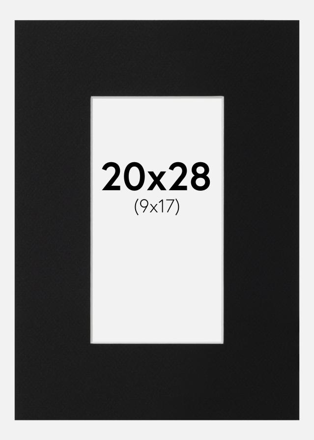 Paspartu Juodas Standartas (Balta Šerdis) 20x28 cm (9x17)