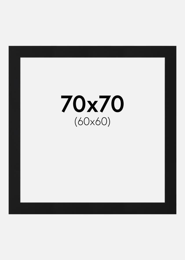 Paspartu Juodas Standartas (Balta Šerdis) 70x70 cm (60x60)