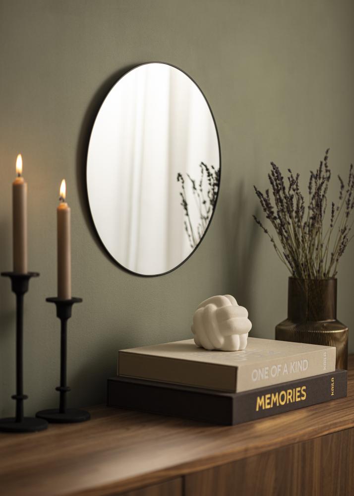 KAILA Round Mirror - Thin Black 40 cm Ø