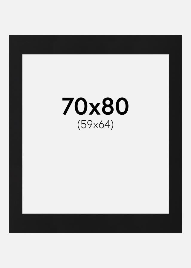 Paspartu Juodas Standartas (Balta Šerdis) 70x80 cm (59x64)