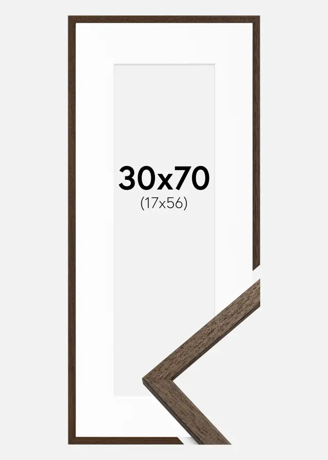 Rėmas Edsbyn Riešutas 30x70 cm - Paspartu Baltas 18x57 cm