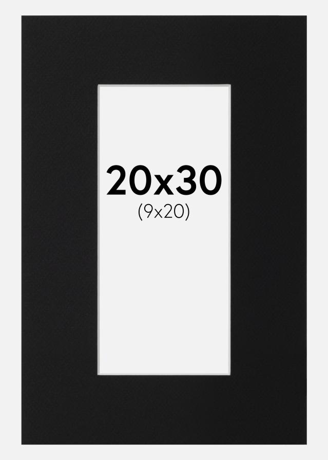 Paspartu Juodas Standartas (Balta Šerdis) 20x30 cm (9x20)