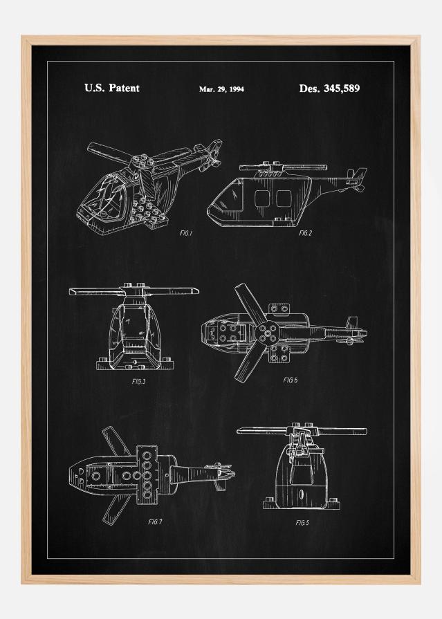 Patent Print - Lego Helicopter - Black Įrašai