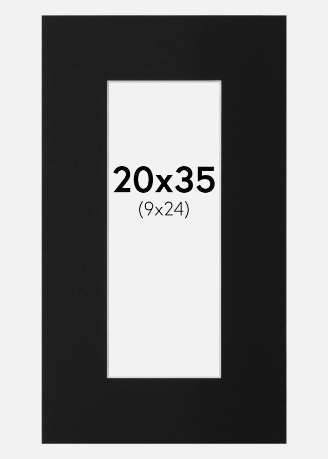 Paspartu Juodas Standartas (Balta Šerdis) 20x35 cm (9x24)