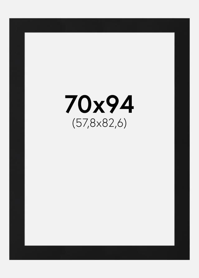 Paspartu Juodas Standartas (Balta Šerdis) 70x94 cm (57,8x82,6)