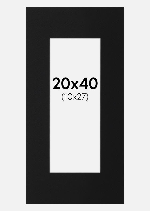 Paspartu Juodas Standartas (Balta Šerdis) 20x40 cm (10x27)