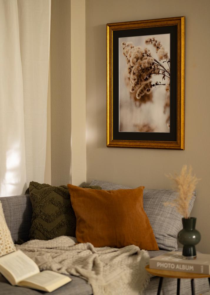 Rėmas Rokoko Auksas 30x40 cm - Paspartu Juodas 21x29,7 cm (A4)