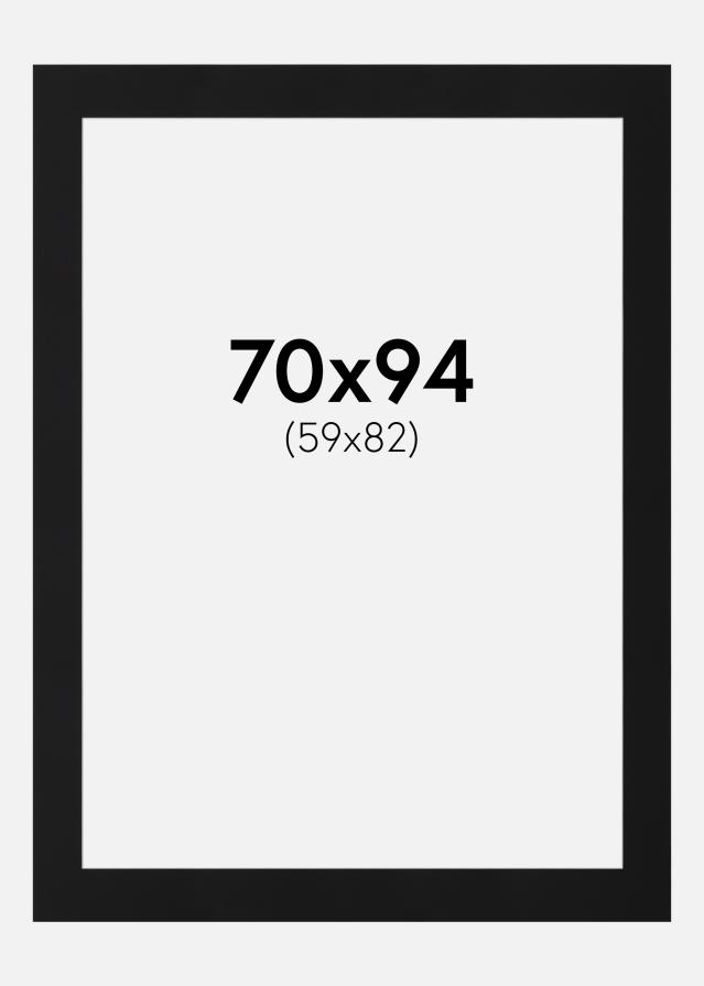 Paspartu Juodas Standartas (Balta Šerdis) 70x94 cm (59x82)