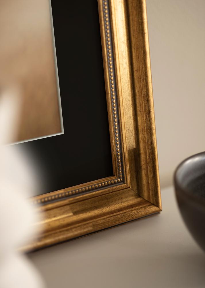 Rėmas Rokoko Auksas 30x40 cm - Paspartu Juodas 21x29,7 cm (A4)