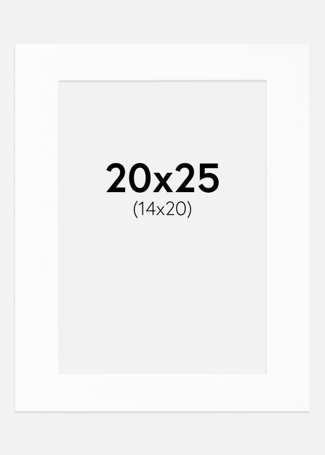 Paspartu Baltas Standartas Balta šerdis 20x25 cm (14x20)