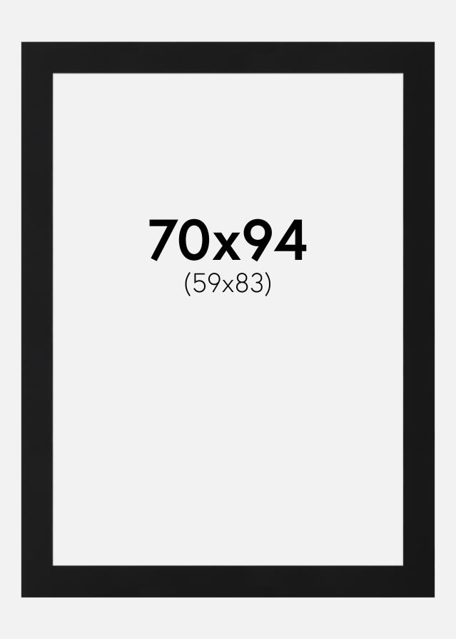 Paspartu Juodas Standartas (Balta Šerdis) 70x94 cm (59x83)