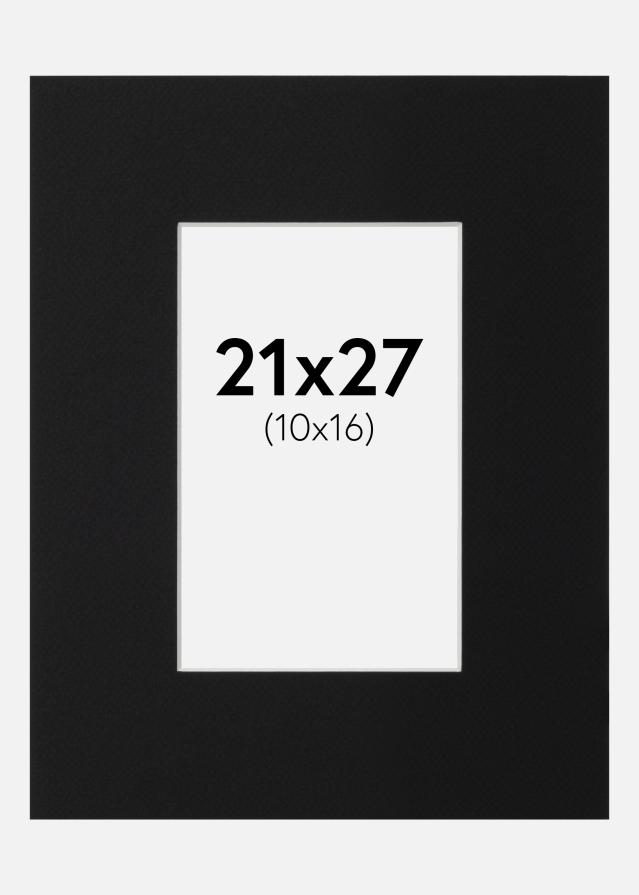 Paspartu Juodas Standartas (Balta Šerdis) 21x27 cm (10x16)