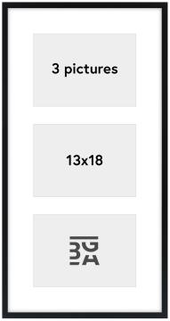 Edsbyn Koliažo rėmelis IX Juodas - 3 Paveikslėliai (13x18 cm)