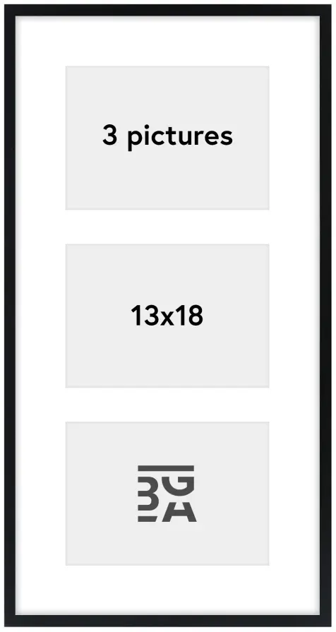 Edsbyn Koliažo rėmelis IX Juodas - 3 Paveikslėliai (13x18 cm)