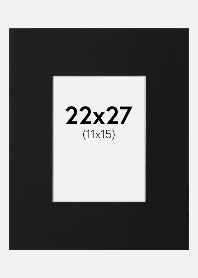 Paspartu Juodas Standartas (Balta Šerdis) 22x27 cm (11x15)