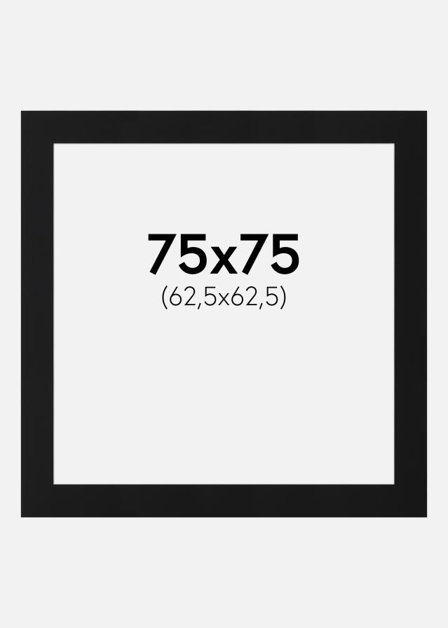 Paspartu Juodas Standartas (Balta Šerdis) 75x75 cm (62,5x62,5)