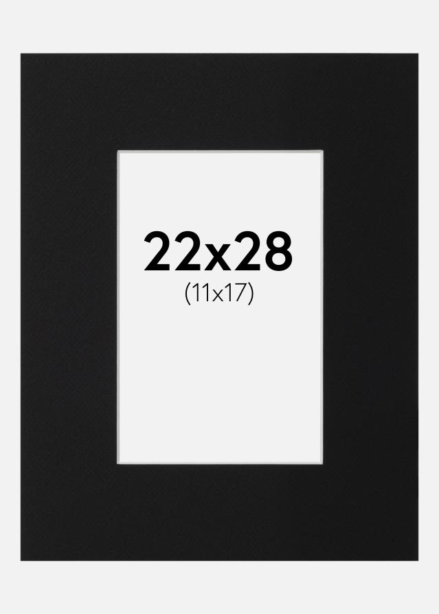 Paspartu Juodas Standartas (Balta Šerdis) 22x28 cm (11x17)