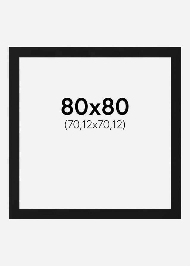 Paspartu Juodas Standartas (Balta Šerdis) 80x80 cm (70,12x70,12)