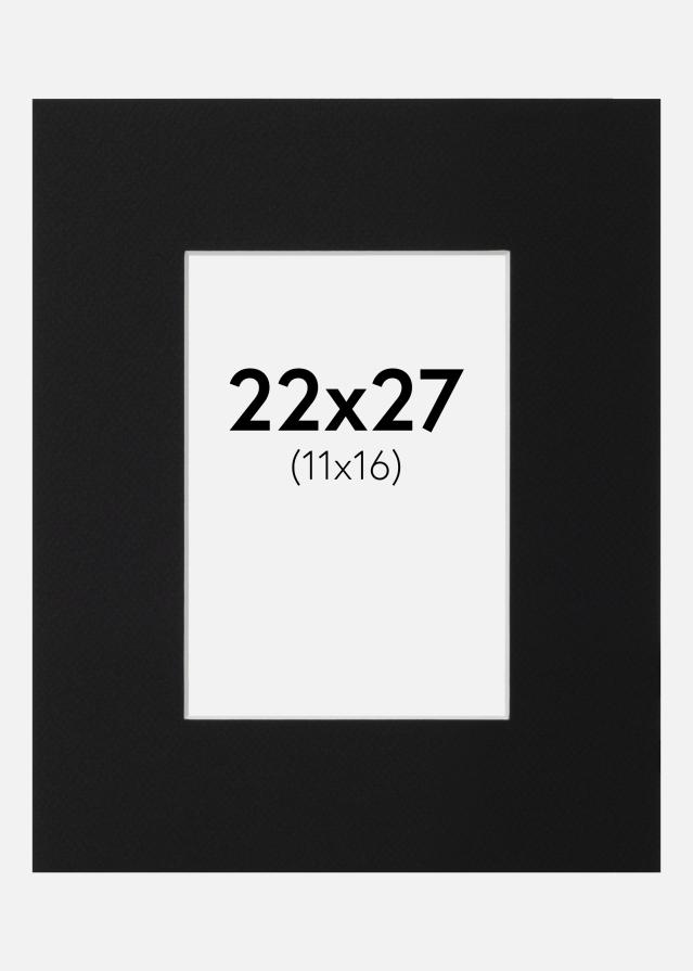 Paspartu Juodas Standartas (Balta Šerdis) 22x27 cm (11x16)