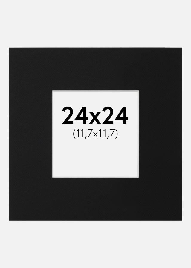 Paspartu Juodas Standartas (Balta Šerdis) 24x24 cm (11,7x11,7)