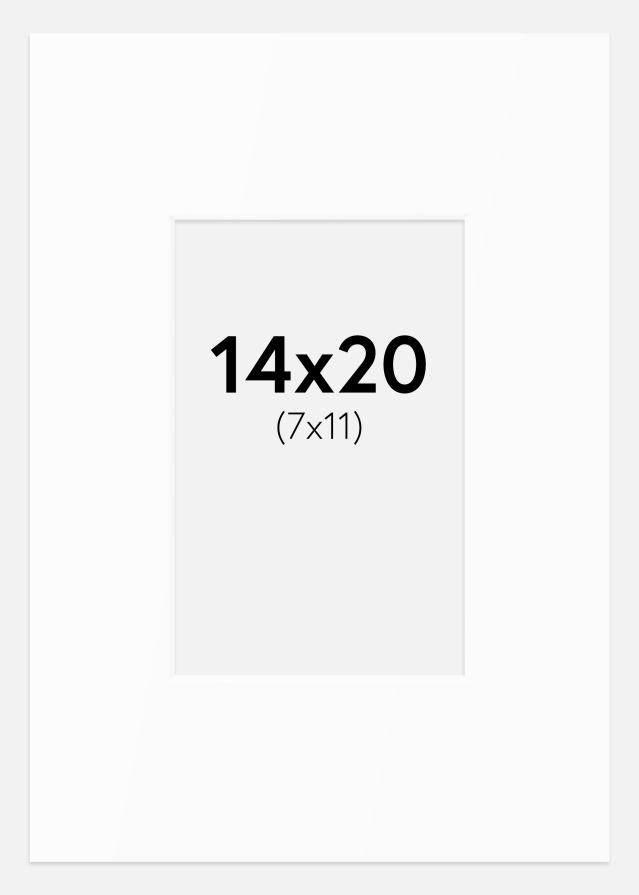 Paspartu Baltas Standartas (Balta Šerdis) 14x20 cm (7x11)